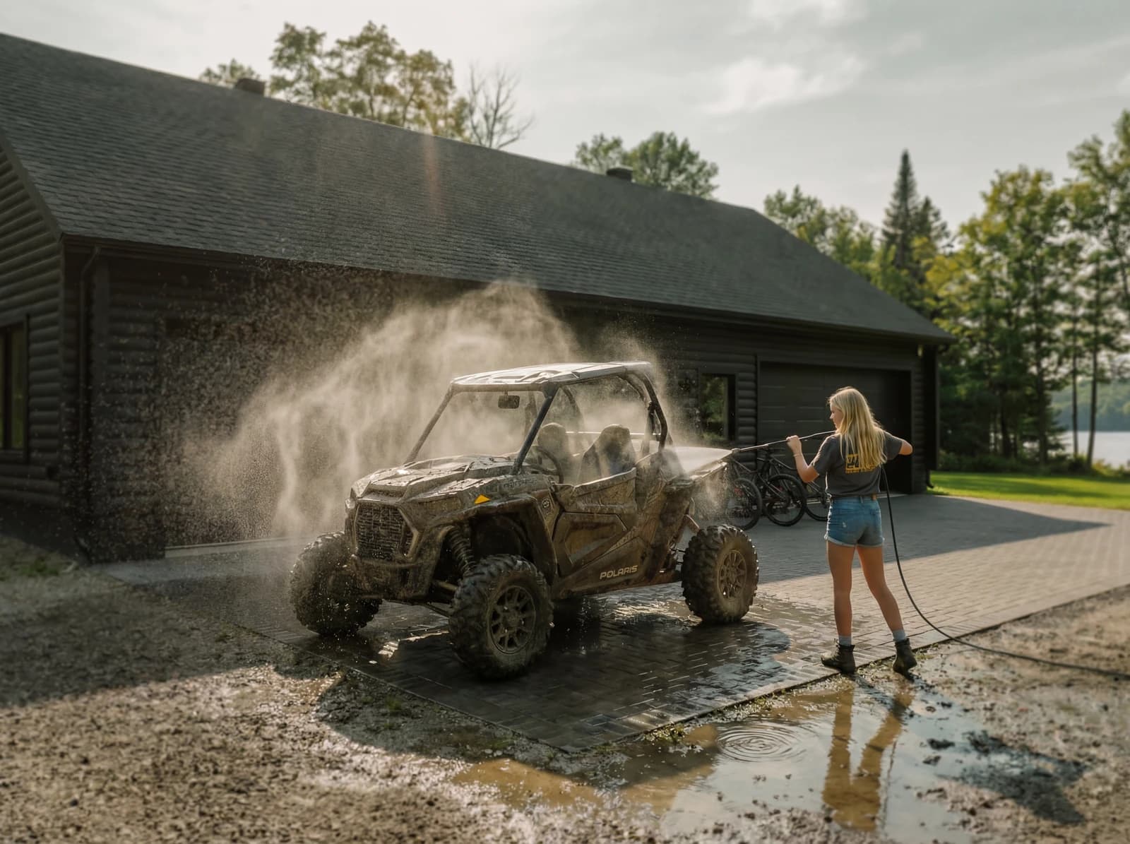 Cleaning the buggy