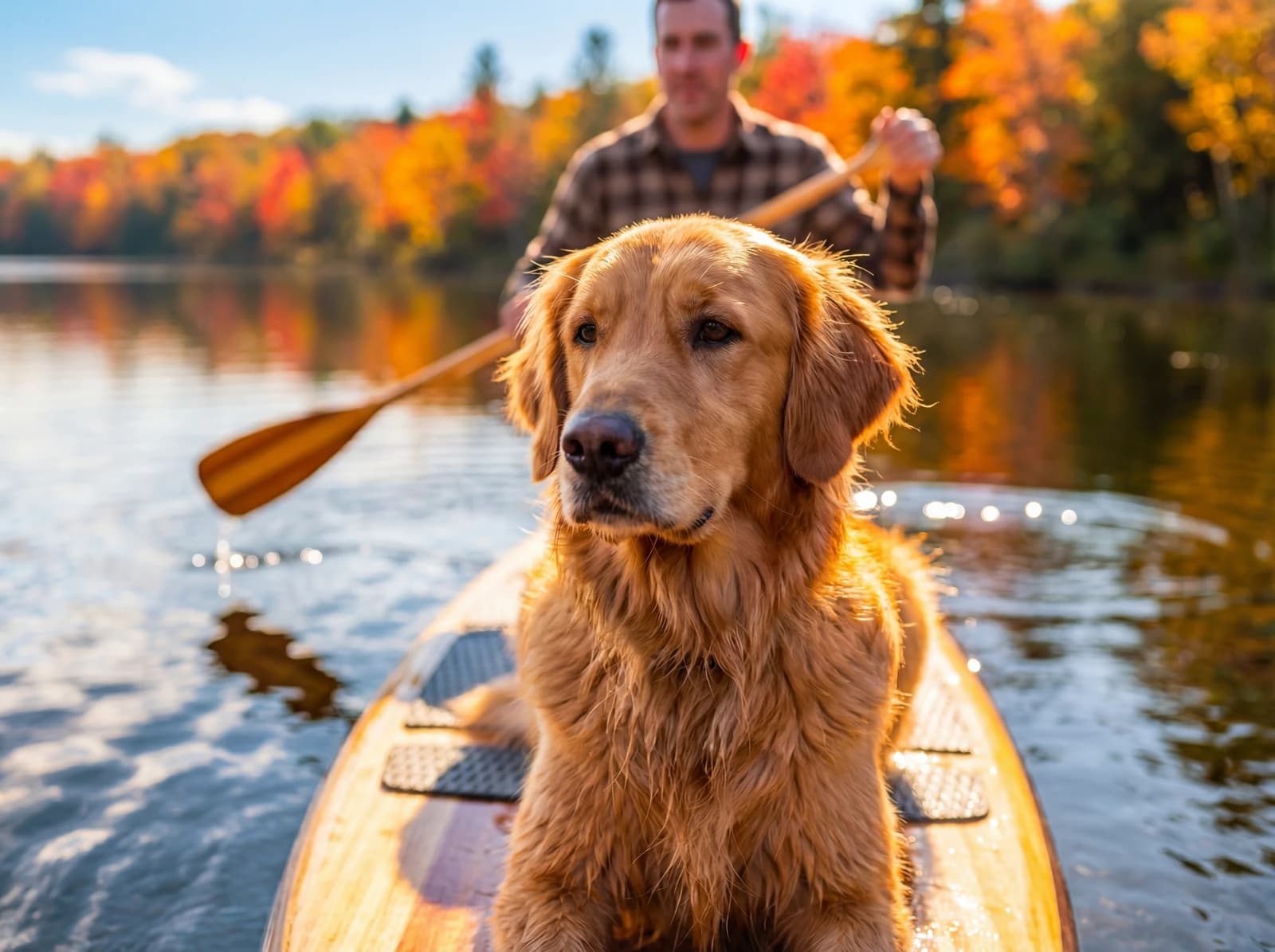 Dog on a kayak