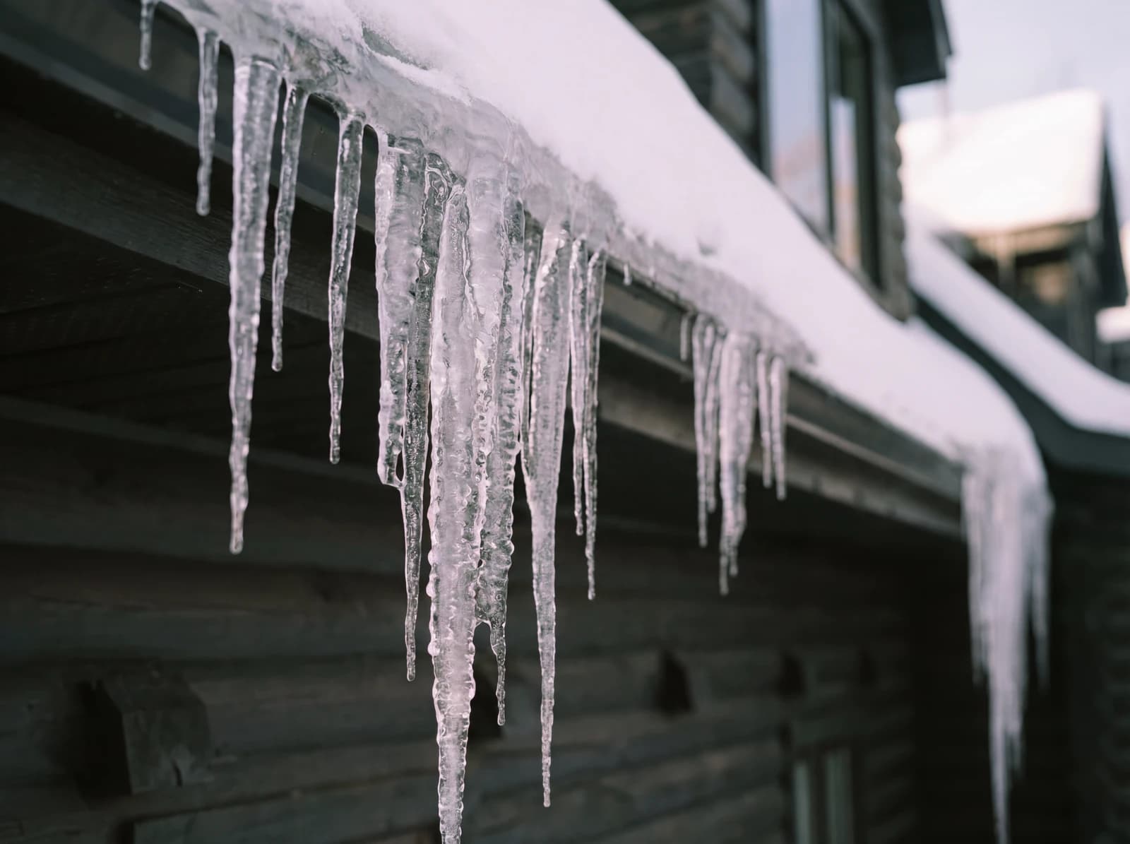 Frozen lake in winter