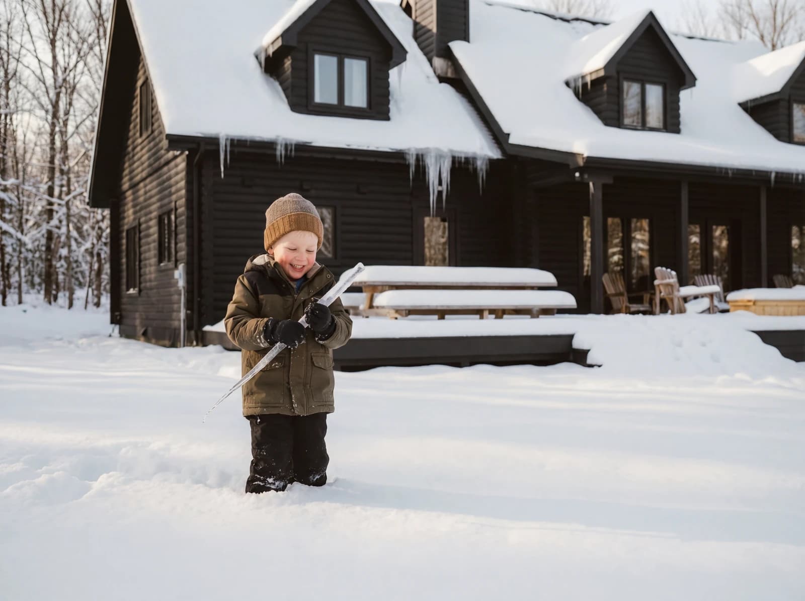 Kids playing in the snow