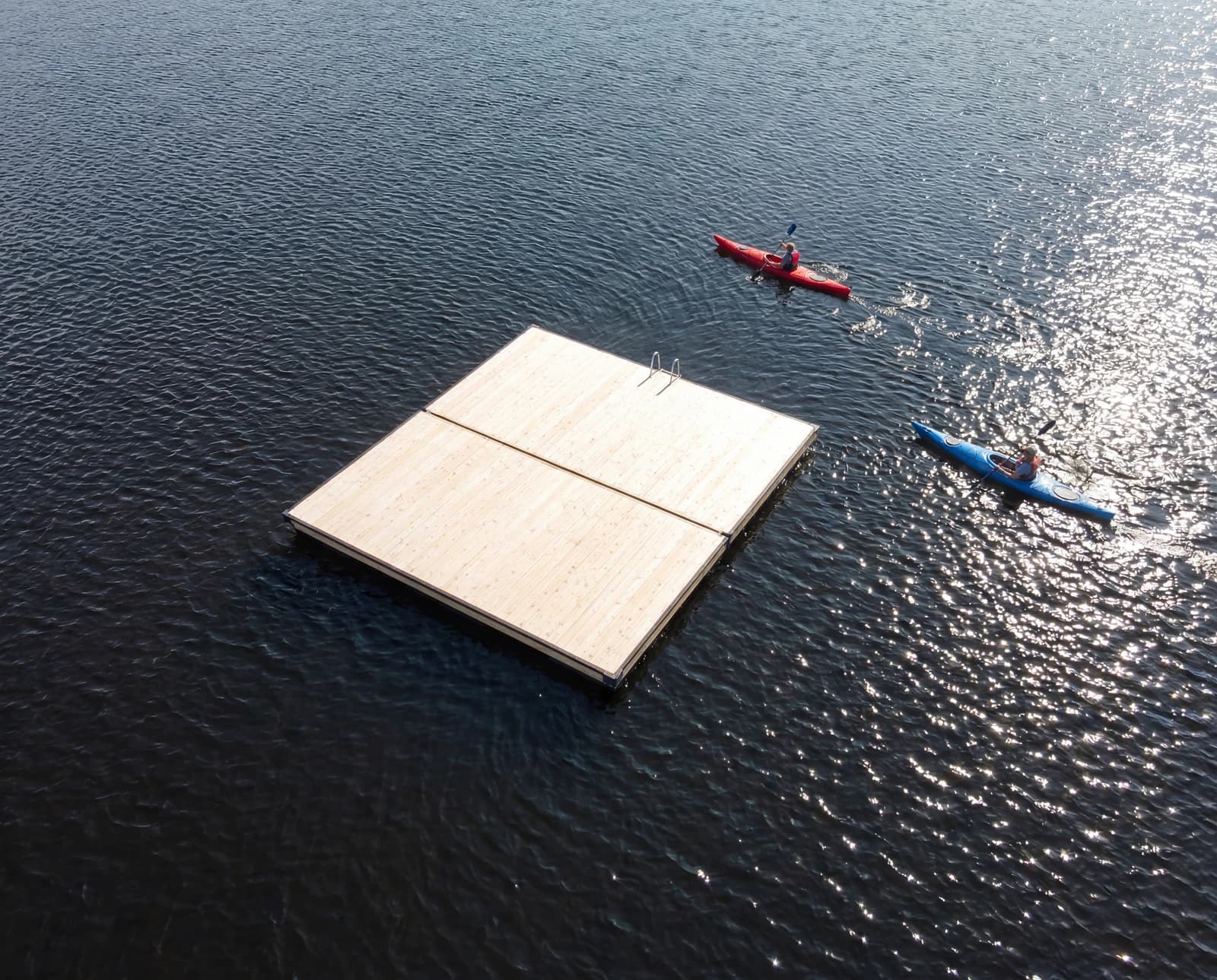 Lake platform in summer
