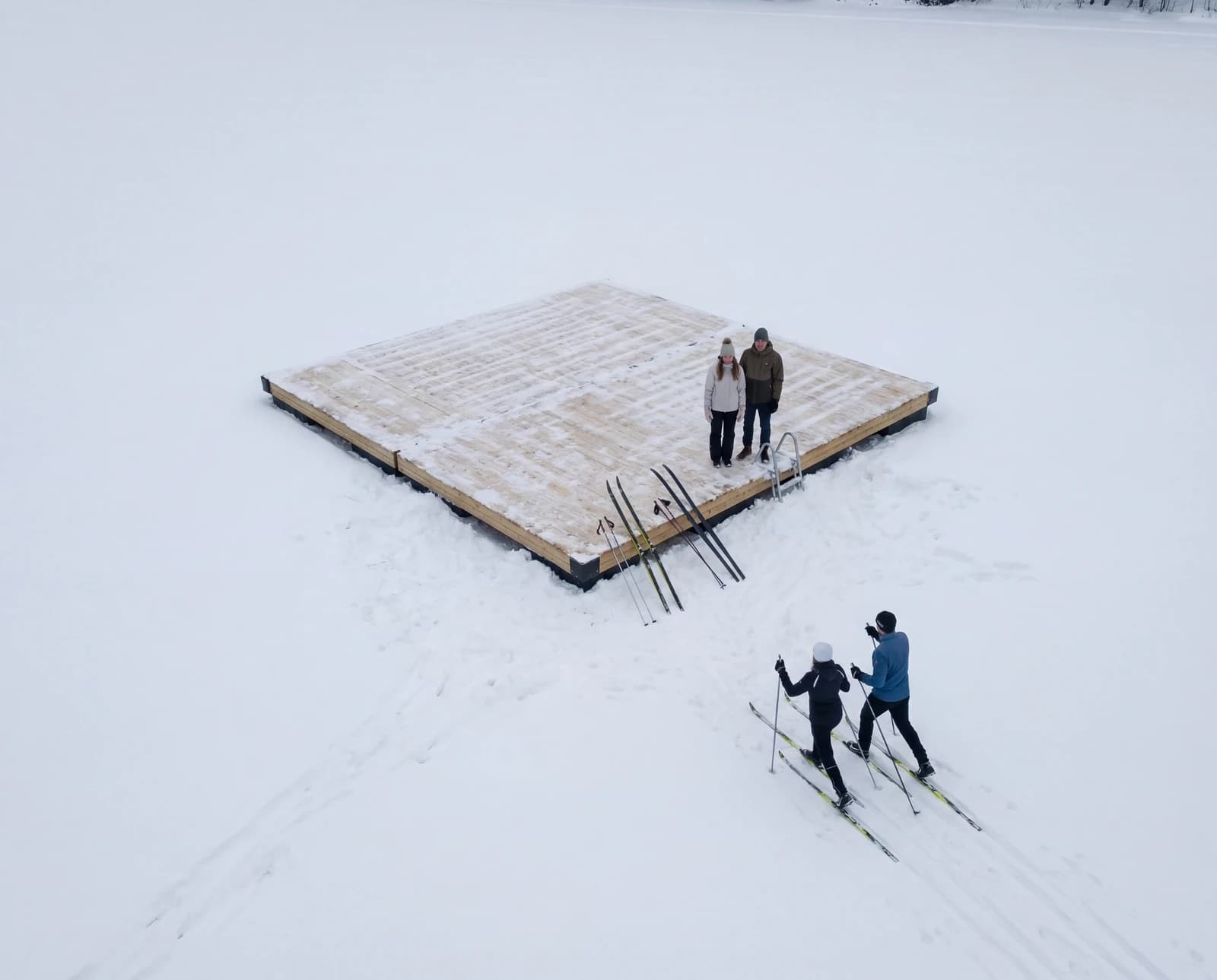Lake platform in winter